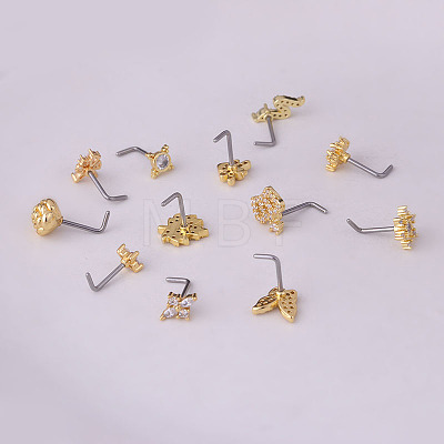 Brass L-Shaped Nose Rings WGA70D4-21-1