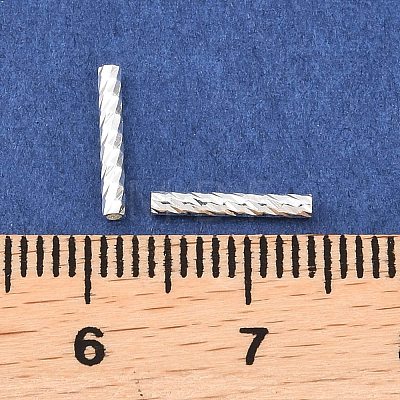 Brass Textured Tube Beads KK-H250-01A-S-1