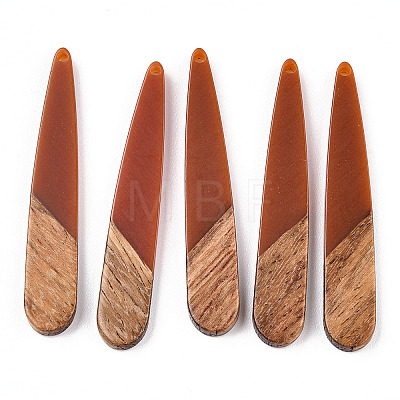 Resin & Walnut Wood Pendants X-RESI-S358-40Q-1