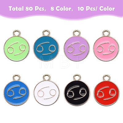 90Pcs 9 Colors Alloy Enamel Pendants ENAM-SZ0001-55-1