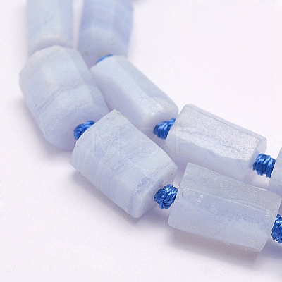 Natural Blue Lace Agate Beads Strands G-F509-63-01-1