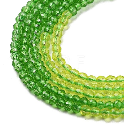 Transparent Gradient Color Glass Beads Strands GLAA-H021-01A-40-1