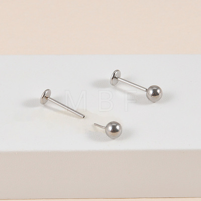 304 Stainless Steel Flat Round Cartilage Earrings WG9004D-07-1