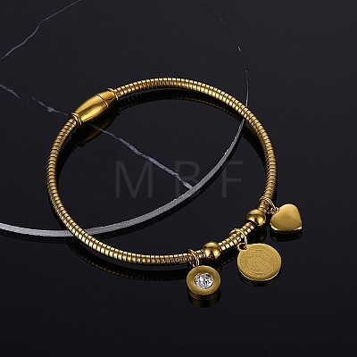 304 Stainless Steel Charm Bangles for Women BJEW-G770-02G-1