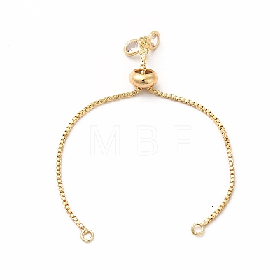 Adjustable Brass Glass Slider Bracelets KK-A178-05G-1