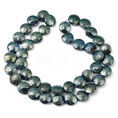 Electroplated Natural Lava Rock Beads Strands G-K388-01H-1