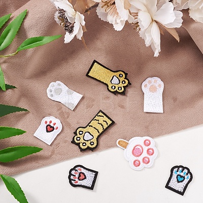 Mega Pet 20Pcs 10 Style Computerized Embroidery Cloth Self Adhesive Patches DIY-MP0001-06-1