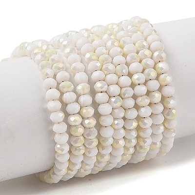 Electroplate Glass Faceted Rondelle Beads Strands EGLA-D020-3x2mm-05-B-1