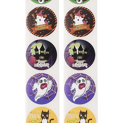 500Pcs Round Halloween Stickers X-AJEW-S090-03B-1