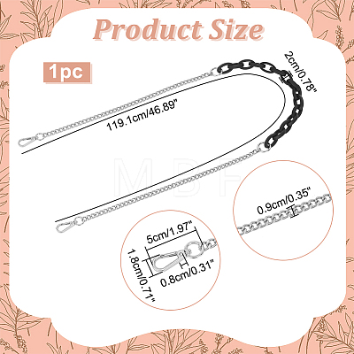 Acrylic & Iron Chain Bag Straps FIND-WH0111-378P-1