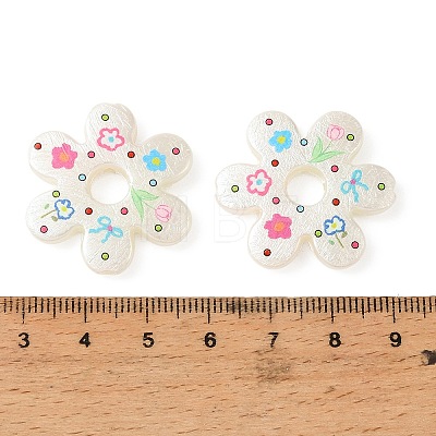 Printed Opaque Acrylic Beads OACR-B054-01V-1