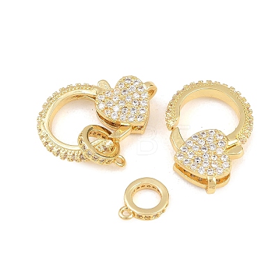 Brass Micro Pave Cubic Zirconia Lobster Claw Clasps KK-A161-02G-1