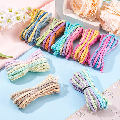 8 Bags 8 Colors 3-Ply Round Cotton Twisted Cord OCOR-TA0003-82B-1