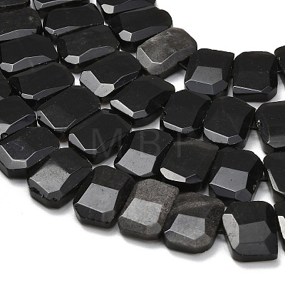 Natural Sliver Obsidian Beads Strands G-C285-A14-01-1