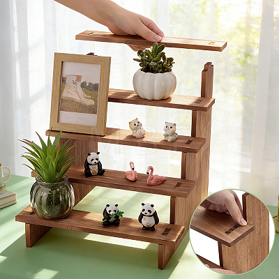 5-Tier Assemble Wood Display Riser Stands ODIS-WH0095-019A-1