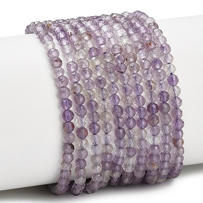 Natural Purple Phantom Quartz Purple Lodolite Quartz Beads Strands G-C262-A01-3mm-1