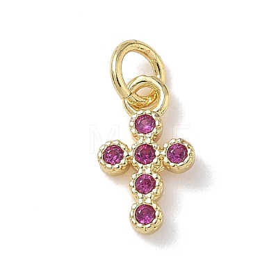 Brass Micro Pave Cubic Zirconia Charms KK-L268-015G-B09-1