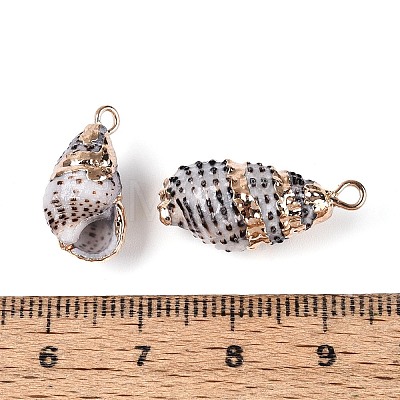 Electroplated Natural Shell Pendants BSHE-T015-04-1
