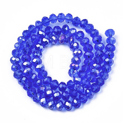 Electroplate Glass Beads Strands EGLA-A034-T6mm-B27-1