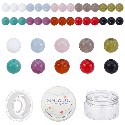 SUNNYCLUE 200Pcs 10 Colors Imitation Gemstone Acrylic Beads for DIY Bracelets Making Kits DIY-SC0015-39-1