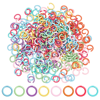   320Pcs 8 Colors Zinc Alloy Open Jump Rings FIND-PH0009-23-1