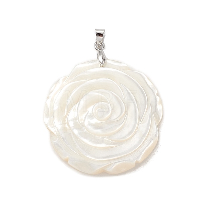 Natural White Shell Pendants BSHE-E029-03P-01-1