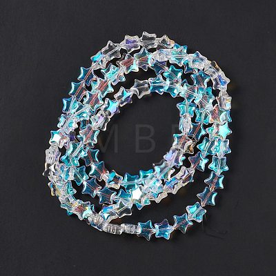 Transparent Electroplate Glass Beads Strands X-EGLA-E030-01J-1
