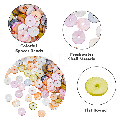 300Pcs Dyed Natural Shell Beads SHEL-HY0001-01-1