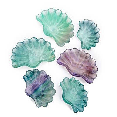 Natural Fluorite Shell Shape Decorative Bowls PW-WG46732-02-1