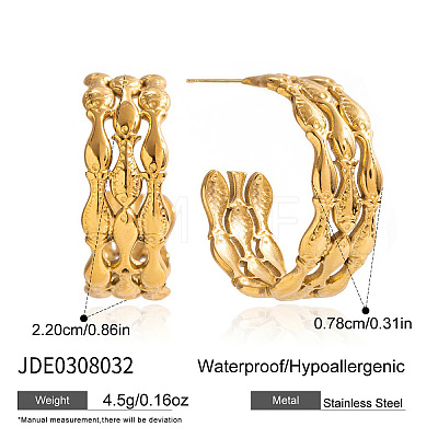 304 Stainless Steel Stud Earrings for Women WG7B986-03-1