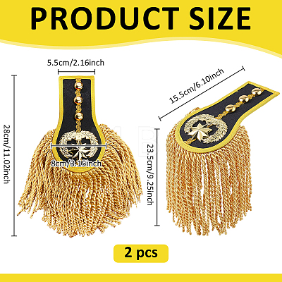 Polyester Tassel Epaulettes AJEW-WH0481-520C-1
