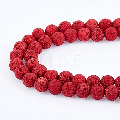 Synthetic Lava Rock Beads Strands X-G-S277-8mm-12-1