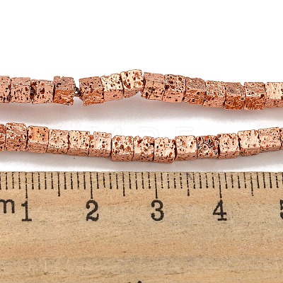 Electroplated Natural Lava Rock Beads Strands G-E602-03-A-1