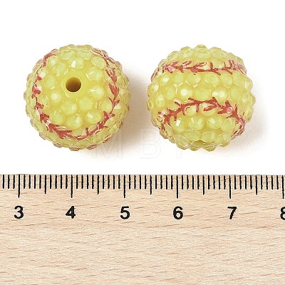 Sport Theme Opaque Acrylic Resin Beads MACR-U010-01E-1