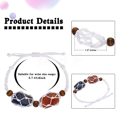 4Pcs Nylon Braided Bracelet BJEW-SZ0002-48C-1