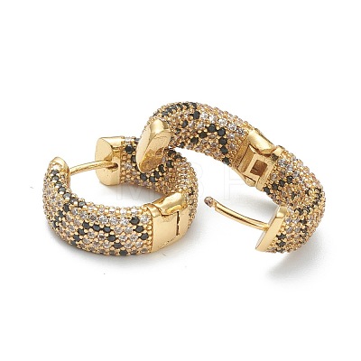 Brass Micro Pave Cubic Zirconia Huggie Hoop Earrings EJEW-A058-05G-1