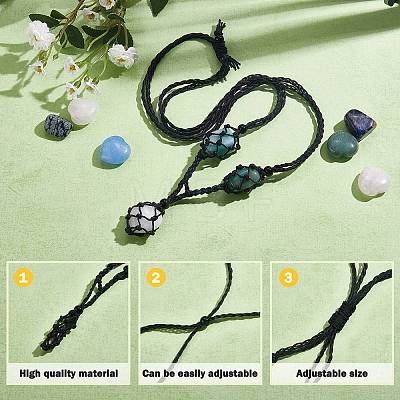 Adjustable Braided Nylon Cord and Waxed Cotton Thread Cords Macrame Pouch Necklace Making NJEW-SW00019-03-1