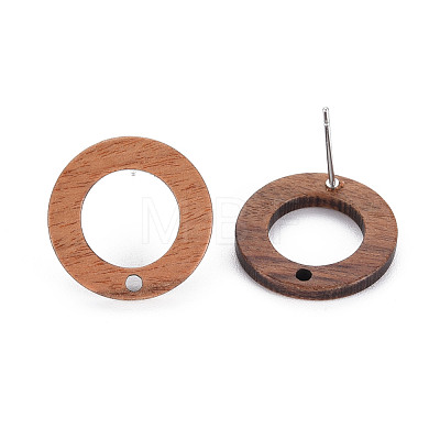 Walnut Wood Stud Earring MAK-N032-035-1