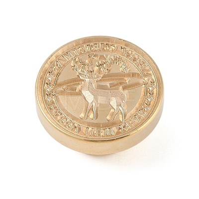 Christmas Series Wax Seal Brass Stamp Head AJEW-Z031-04G-27-1