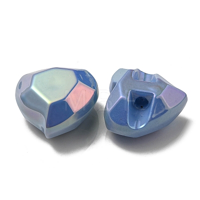 UV Plating Rainbow Iridescent Acrylic Beads OACR-P010-03E-1