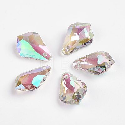 Faceted K9 Glass Charms EGLA-P026-D-1