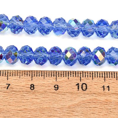 Electroplate Transparent Glass Beads Strands EGLA-A046-01C-20-1