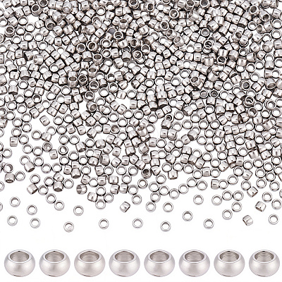 800Pcs 304 Stainless Steel Spacer Beads STAS-BBC0009-76A-1
