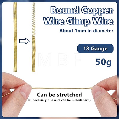 50g Round Copper Wire Gimp Wire CWIR-OC0001-02A-1
