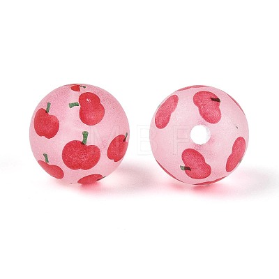 Transparent Frosted Acrylic Beads FACR-T008-03B-1