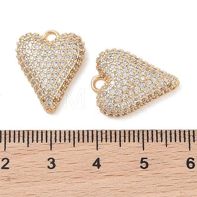 Brass Micro Pave Clear Cubic Zirconia Pendants KK-S388-01G-03-1