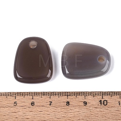 Natural Grey Agate Pendants G-N362-06A-1