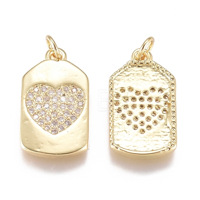 Brass Micro Pave Cubic Zirconia Pendants X-ZIRC-G168-43G-1