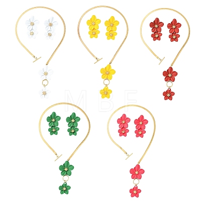 Spray Paint Alloy Jewerly Sets SJEW-YWC0001-01A-1