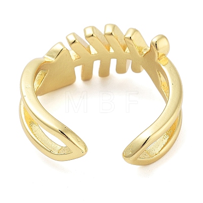 Brass Open Cuff Rings for Women RJEW-Z072-02G-02-1